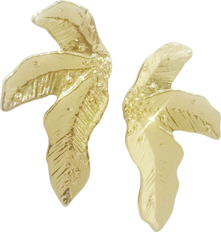 The Gala Gold Abstract Leaf Stud Earrings