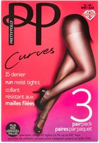 Thumbnail for your product : Pretty Polly 3 Pack Curve 15 Denier Ladder Resist Tights Nude