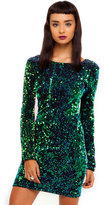 Thumbnail for your product : Motel Rocks Motel Gabby Plunge Back Dress in Burgundy Sequin