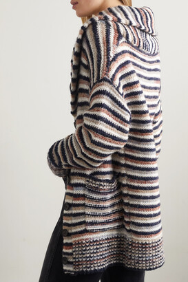 A.L.C. Willow Striped Wool-blend Cardigan - Brown