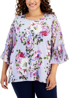 JM Collection Plus Size Printed Top, Created for Macy's - Macy's