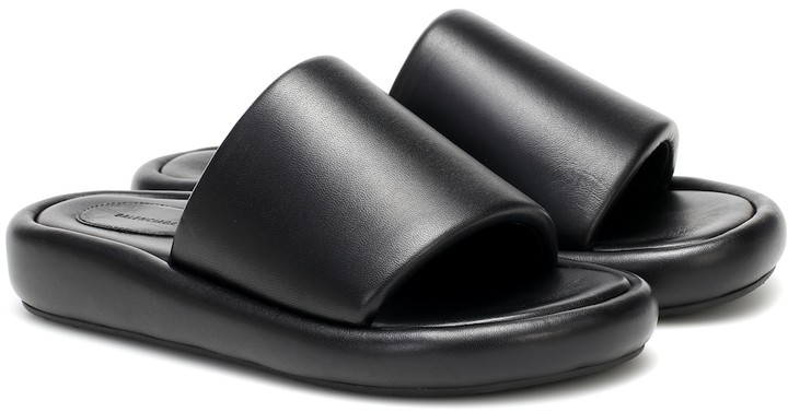 balenciaga leather slippers