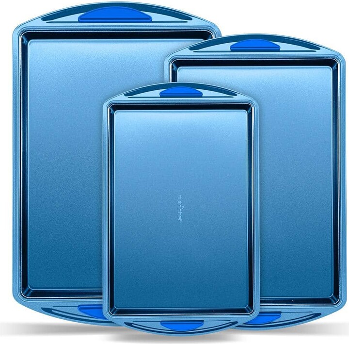 Nutrichef 3-Piece Carbon Steel Non-Stick Kitchen Oven Bakeware Set