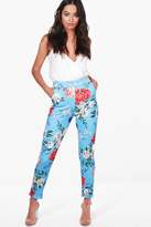 Thumbnail for your product : boohoo Lori Tropical Floral Stretch Skinny Trousers