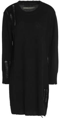 Enza Costa Distressed Mélange Wool And Cashmere-Blend Sweater