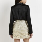 Thumbnail for your product : River Island Womens Gold ruched fitted mini skirt