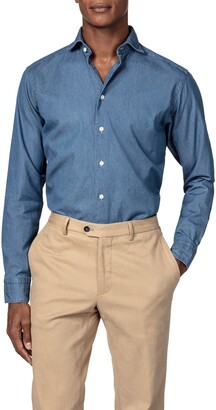Sodossny Mens Fashion Stripe Long Sleeve Button Down Casual Shirts 