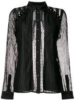 Just Cavalli blouse transparente rayé 