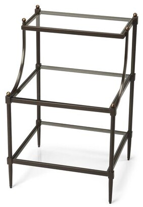 One Kings Lane Liv Tiered Glass Side Table - Bronze - Silver