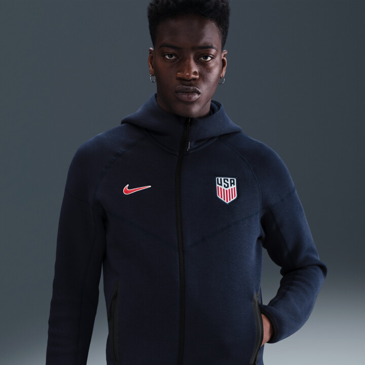 USMNT Tech Windrunner Nike Men's Soccer Fleece Full-Zip Hoodie in Blue | HF5098-451