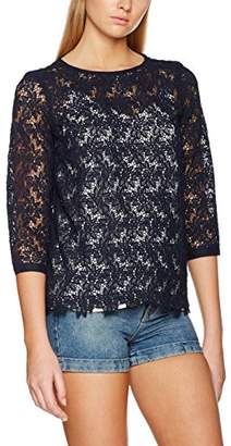 Tom Tailor Women's Lovely lace Blouse Real Navy Blue 6593