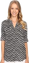 Thumbnail for your product : Calvin Klein Women's Roll Sleeve Blouse with Print