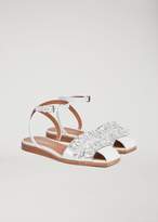 Thumbnail for your product : Emporio Armani Leather Sandal With Crystal Details