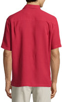 Thumbnail for your product : Neiman Marcus Waffle-Knit Short-Sleeve Shirt, Rosewood