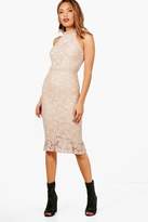 Thumbnail for your product : boohoo Boutique Lace Frill Hem Midi Dress