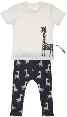 YELLOWSUB Giraffe Print Cotton T-Shirt & Pants
