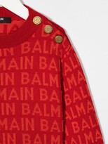Thumbnail for your product : Balmain Kids All-Over Logo Knit Jumper