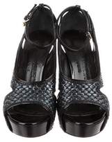 Thumbnail for your product : Burberry Raffia Platform Sandals