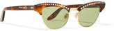 Thumbnail for your product : Gucci Pixie Crystal-embellished Gold-tone And Acetate Cat-eye Sunglasses