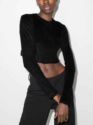 LaQuan Smith Textured Cropped Top