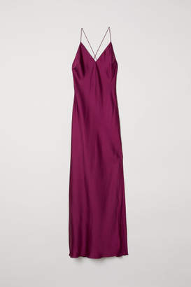 H&M Long Satin Dress - Pink