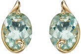 Thumbnail for your product : Love Gold 9ct Yellow Gold Swirl Stud Earrings set with Green Flourite