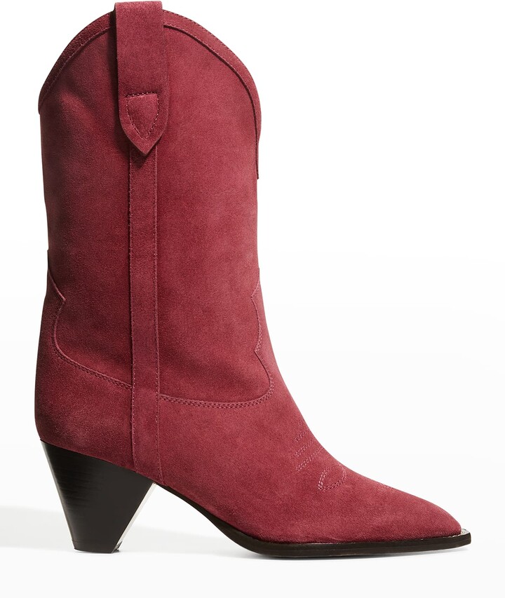 dark red suede boots