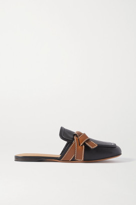 Loewe Gate Topstitched Two-tone Leather Loafers