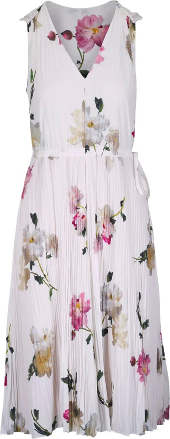Vince Floral-Print Pleated Dress
