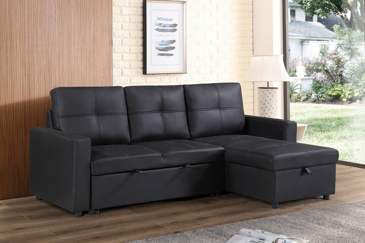 LUXURY LIFE Newport Leather Seater Sofa Bed with Reversible