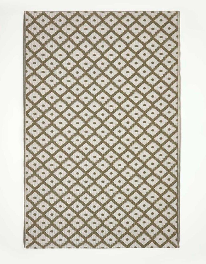 Homescapes May Geometric Olive Green Outdoor Rug ShopStyle