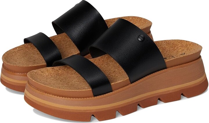 Reef Vista Luxe Siaa Women's Wedge Shoes Black/Tan : 5 B - Medium