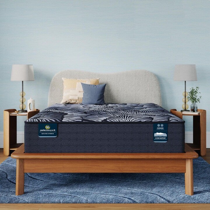Serta Perfect Sleeper X Knox Hybrid Twin XL Plush 13.75 in. Low Profile Mattress Set