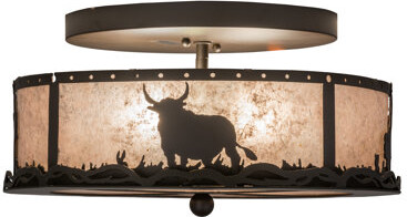 Meyda Lighting 2 - Light 16'' Unique/Statement Geometric Flush Mount