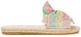Thumbnail for your product : Manebi Miami Knotted Glittered Striped Lurex Slides