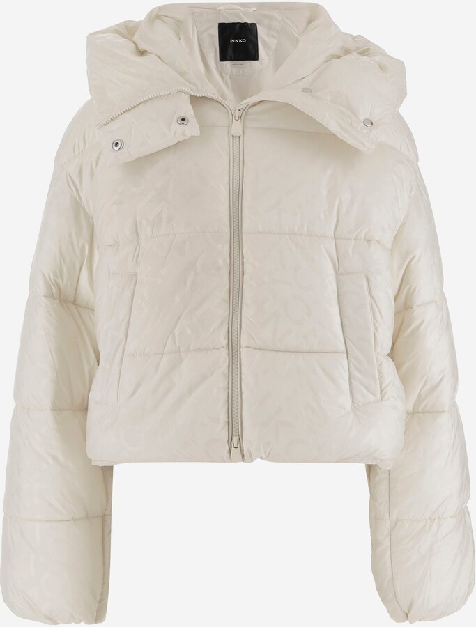 Pinko Nylon Down Jacket With Logo
