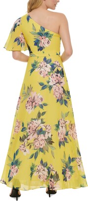 Eliza J Women's Floral-Print One-Shoulder Maxi Dress