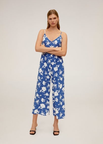 mango long printed jumpsuit