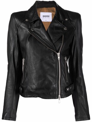 S.W.O.R.D 6.6.44 Cropped Leather Biker Jacket