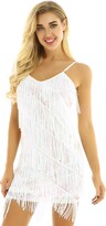 Thumbnail for your product : CHICTRY Women's Adjustable Strap Sequin Fringe Tassels Hem Flapper Dance Party Dress (White)