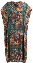 Thumbnail for your product : Edward Crutchley Tapestry-print Silk Dress - Brown Multi