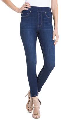 Liverpool Farrah High-Waist Pull-On Legging Jeans in Dark Blue