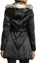 Thumbnail for your product : Laundry by Shelli Segal Hooded Satin Down Jacket, Black