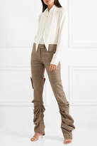 Thumbnail for your product : Preen by Thornton Bregazzi Harriet Ruched Prince Of Wales Checked Wool Slim-leg Pants - Brown