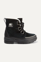sorel black boots with fur