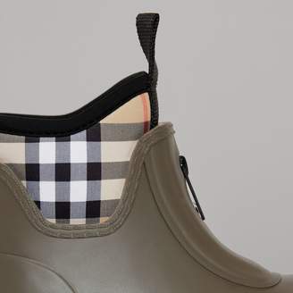 Burberry Vintage Check Neoprene and Rubber Rain Boots
