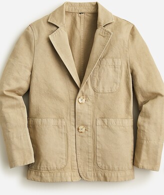 J.Crew Boys' garment-dyed cotton-linen blend chino suit jacket