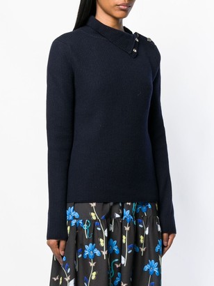 RED Valentino Buttoned Funnel Neck Jumper