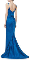Thumbnail for your product : Zac Posen Embroidered Sweetheart Sleeveless Gown, Blue