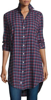 Frank And Eileen Mary Plaid Tunic-Shirtdress, Navy/Red/White